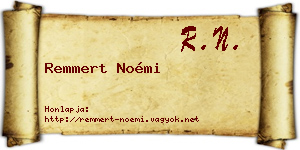 Remmert Noémi névjegykártya