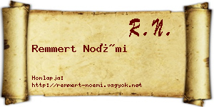 Remmert Noémi névjegykártya